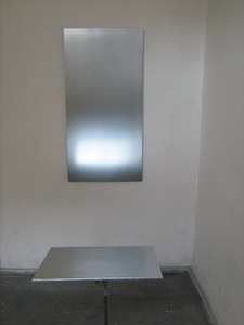 Composition of light No. 3. Nitro-enamel, cardboard, 100x50, 70x50x50, 2012, Vilnius.