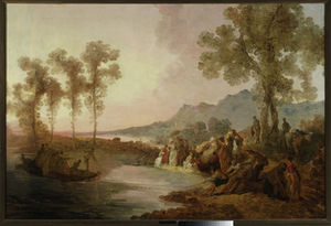 Ž. P. Norblinas. „Kompanija ežero pakrantėje‘. 1785 m., Nacionalinis muziejus, Varšuva, Lenkija