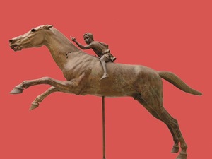 ,,Žirgas su raiteliu,“ 150-146 m.  pr. Kr., Nacionalinis archeologijos muziejus, Atėnai, Graikija.
